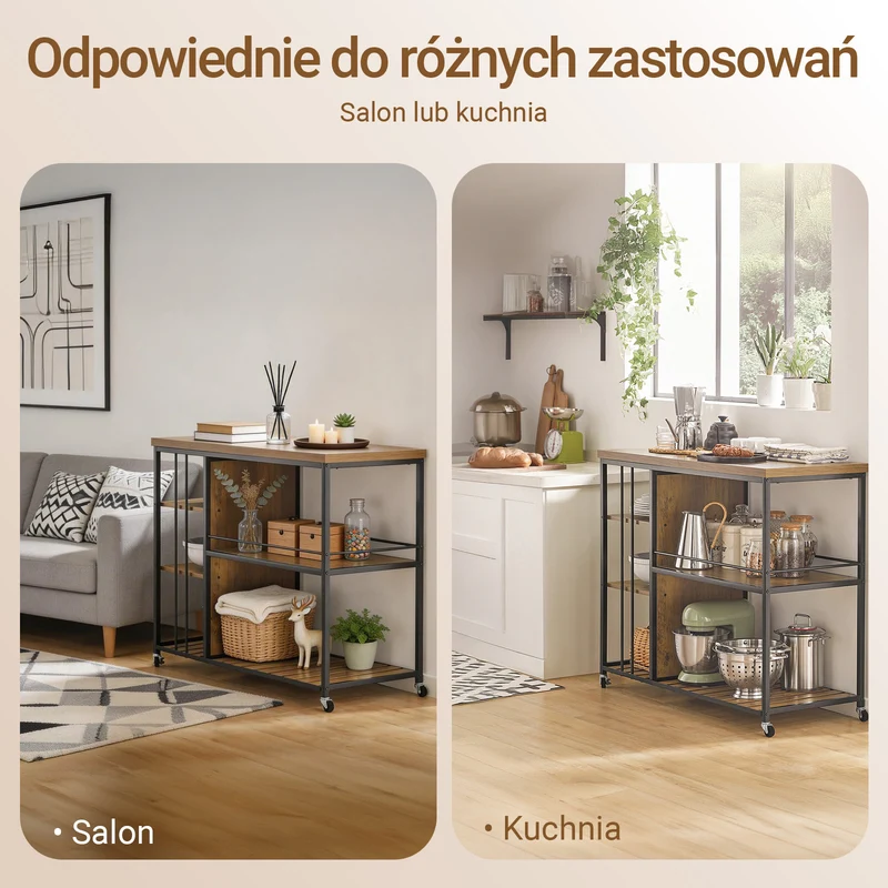 SoBuy SVW18-II-F Wózek do serwowania z 5 półkami, wózek pomocniczy, wózek na kółkach do herbaty, wózek barowy, do kuchenki mikrofalowej, regał kuchenny, regał na kółkach do pieczenia