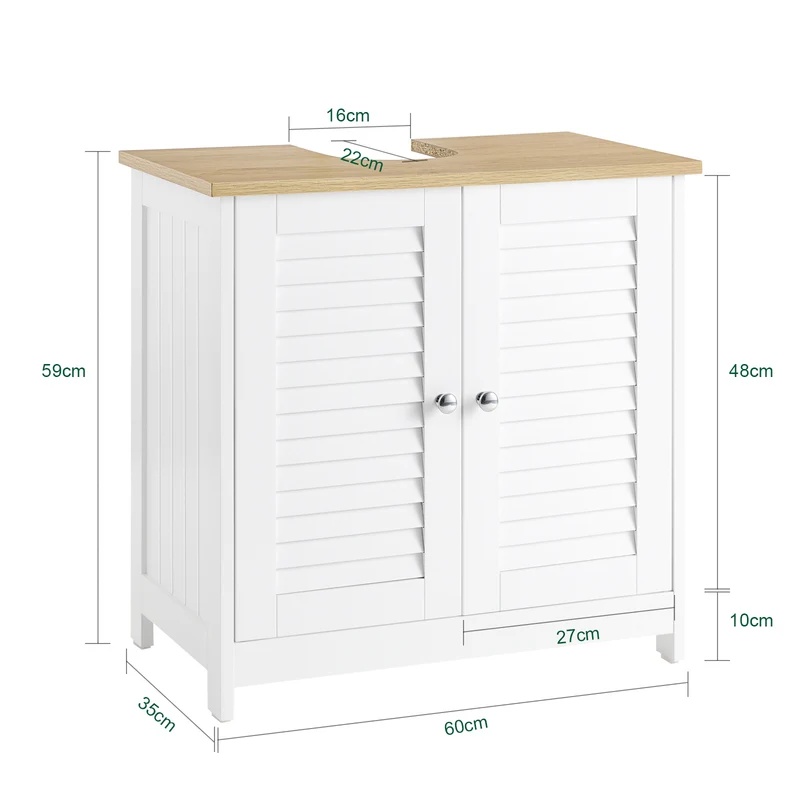 SoBuy kylpyhuone kaappi Allaskaappi 2 ovea FRG237-WN