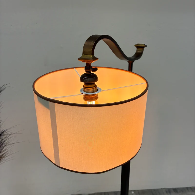 Stehlampe Stehleuchte Stoffschirm Schwanenhals Messing Antik Lampe Gebraucht