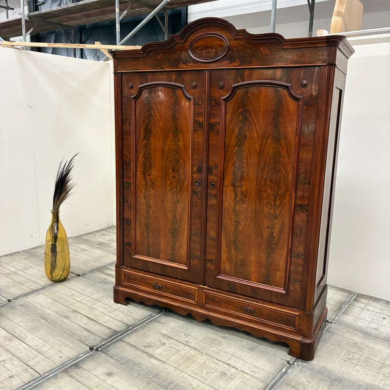 Großer Kleiderschrank Massivholz Biedermeier Barock Antik Braun Schrank Gebraucht