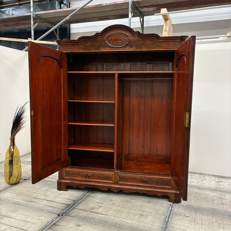 Großer Kleiderschrank Massivholz Biedermeier Barock Antik Braun Schrank Gebraucht