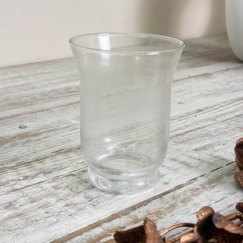 Glas-Teelichthalter Windlicht Tischvase Becherform Transparent Klarglas Gebraucht