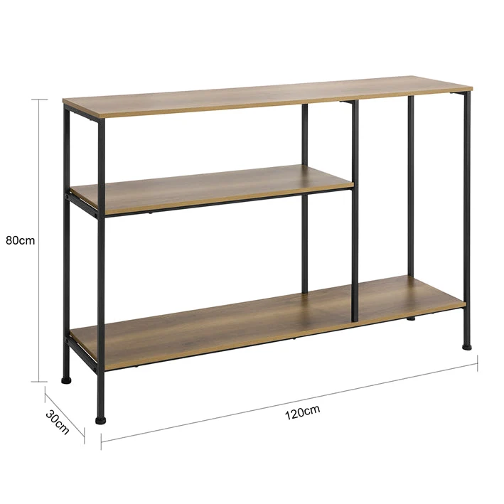 SoBuy | Konsolentisch mit 3 Ablagen | Flurtisch | Sideboard Metall | FSB35-PF