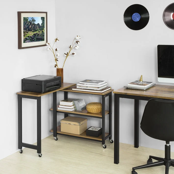 SoBuy | L-förmiger Beistelltisch | Couchtisch | Eckschreibtisch Industrie-Design | FWT83-PF