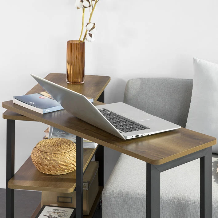 SoBuy | L-förmiger Beistelltisch | Couchtisch | Eckschreibtisch Industrie-Design | FWT83-PF