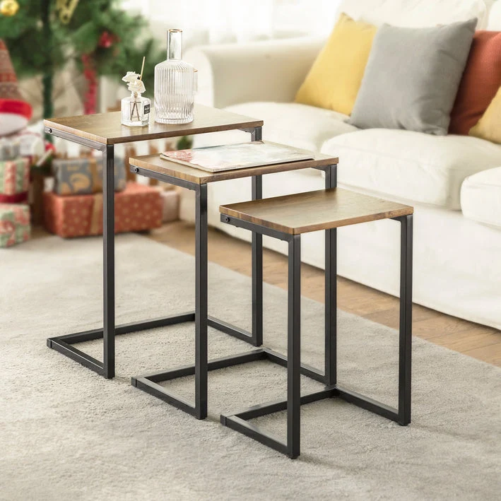 SoBuy | 3er Set Beistelltische | Sofatisch | Couchtisch | FBT102-F