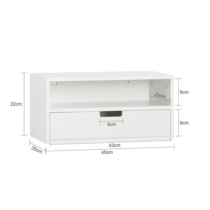SoBuy Stolik nocny na ścianę z szufladą NKD03-W