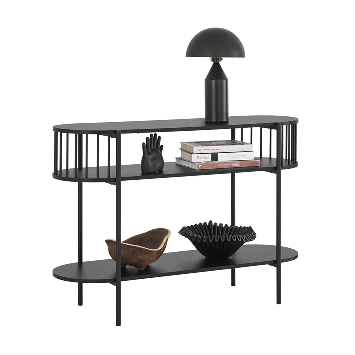 SoBuy | Konsolentisch | Flurtisch | Sideboard schmaler | Sofatisch | Dekotisch Schwarz | FSB90-SCH