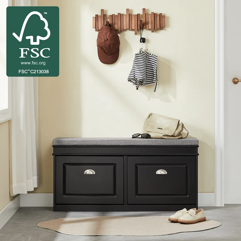 SoBuy FSR64-SCH Kenkäpenkki 8 Parille – 104 × 24 × 52 cm, Musta
