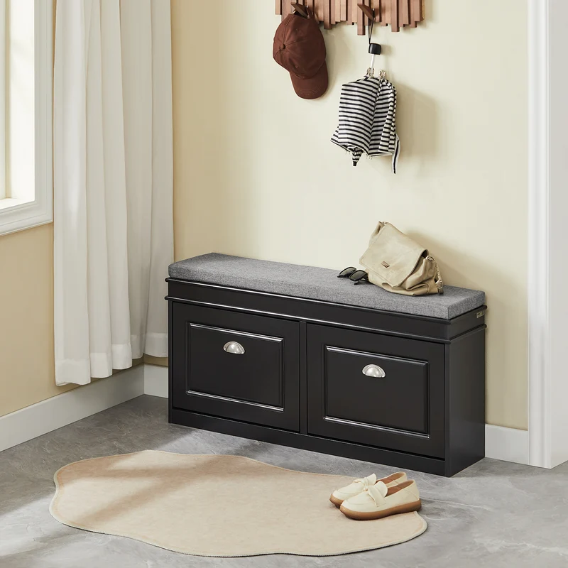 SoBuy FSR64-SCH Kenkäpenkki 8 Parille – 104 × 24 × 52 cm, Musta