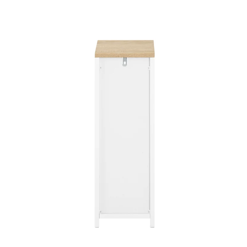 SoBuy Nachttisch schmal 20cm breit mit 2 Schubladen - Platzsparender Beistelltisch Weiß 60x35cm FBT149-WN