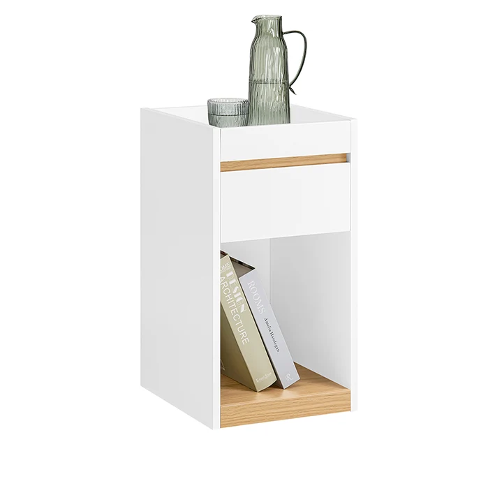 SoBuy | Nachttisch | Boxspringbett | Sofatisch | Beistelltisch | Nachtkommode | Weiß | FBT137-W