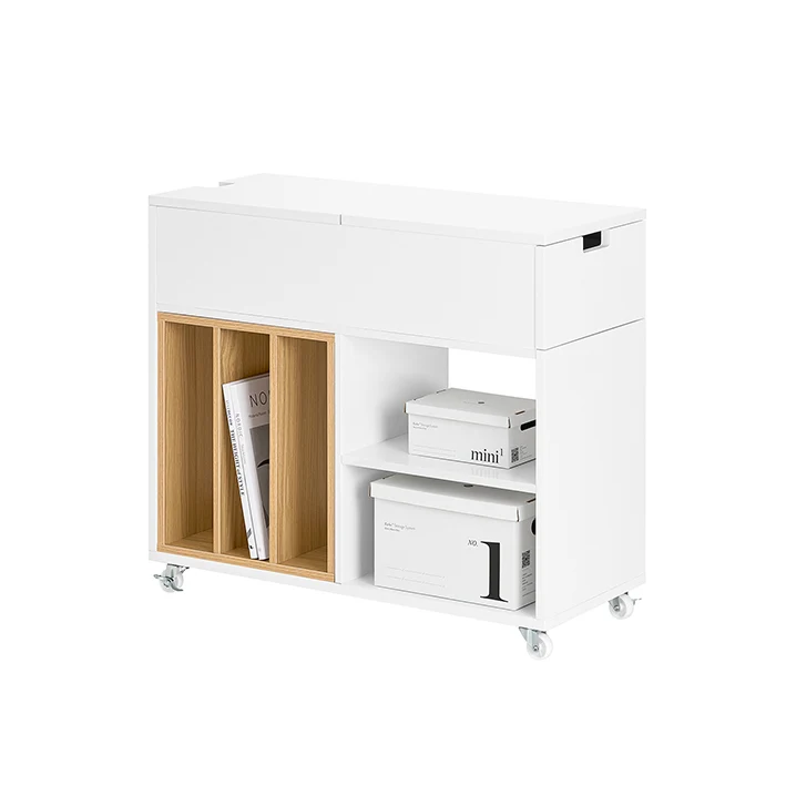 SoBuy | Aktenschrank | Aktenschrankwagen | Druckertisch | Rollcontainer | Weiß | FBT134-W