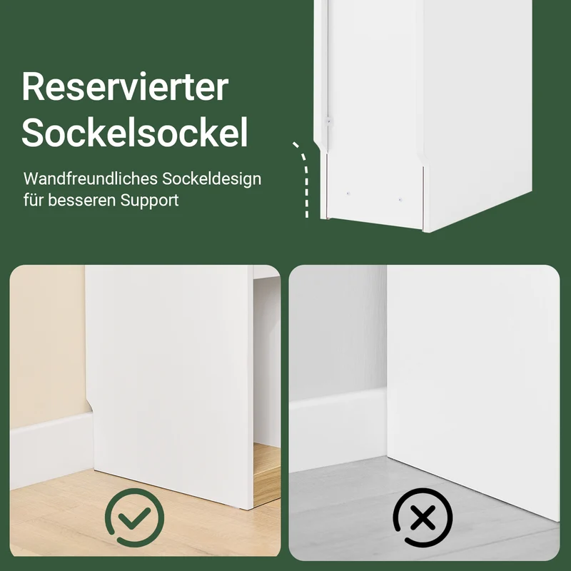 SoBuy | Nachttisch Beistelltisch Sofatisch Teetisch | Weiß-Natur | 20x60x35 cm | FBT163-WN