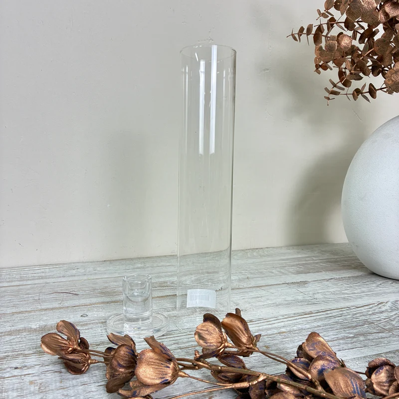Glasvase Zylindervase Tischvase Klarglas Transparent Vase Gebraucht