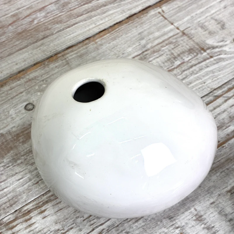 Kleine Keramikvase Mini Kugelvase Blumenvase Weiß Vase Gebraucht