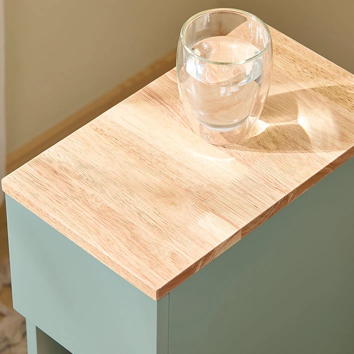 SoBuy | Nachttisch schmal |Beistelltisch mit Schublade | Grün | 20x61x35cm | FBT111-GR