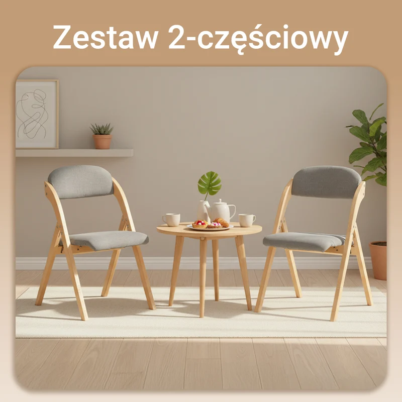 SoBuy FST92-Nx2 Zestaw 2 składanych krzeseł do jadalni, drewniane, tapicerowane, do kuchni i biura, z ergonomicznym oparciem, kompaktowe i oszczędzające miejsce krzesło kuchenne, jasnoszare, 47,5 x 59 x 77 cm
