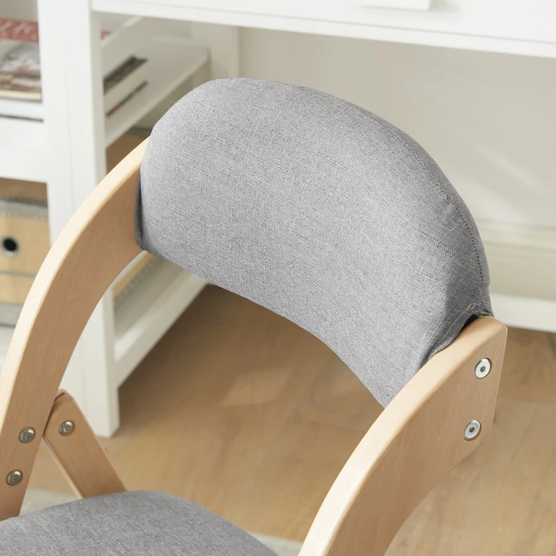 SoBuy FST92-Nx2 Zestaw 2 składanych krzeseł do jadalni, drewniane, tapicerowane, do kuchni i biura, z ergonomicznym oparciem, kompaktowe i oszczędzające miejsce krzesło kuchenne, jasnoszare, 47,5 x 59 x 77 cm