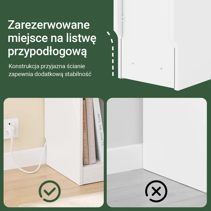 SoBuy FBT111-E-WNx2 zestaw 2 wąskich szafek nocnych ze stacją ładującą, wąskim stolikiem kawowym ze standardowym gniazdkiem, złączem USB i przyłączem typu C, do sypialni, salonu, kolor biały, 20 x 35 x 60 cm