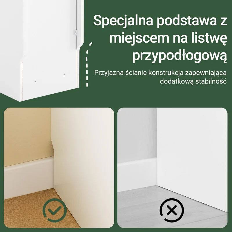 SoBuy FBT171-WN Wąski Stolik Szafkowy, Wąska Szafka nocna z Szufladą i Półką, Nowoczesny Stolik Boczny do Sypialni i Salonu, Biały, S20 x G35 x W60 cm