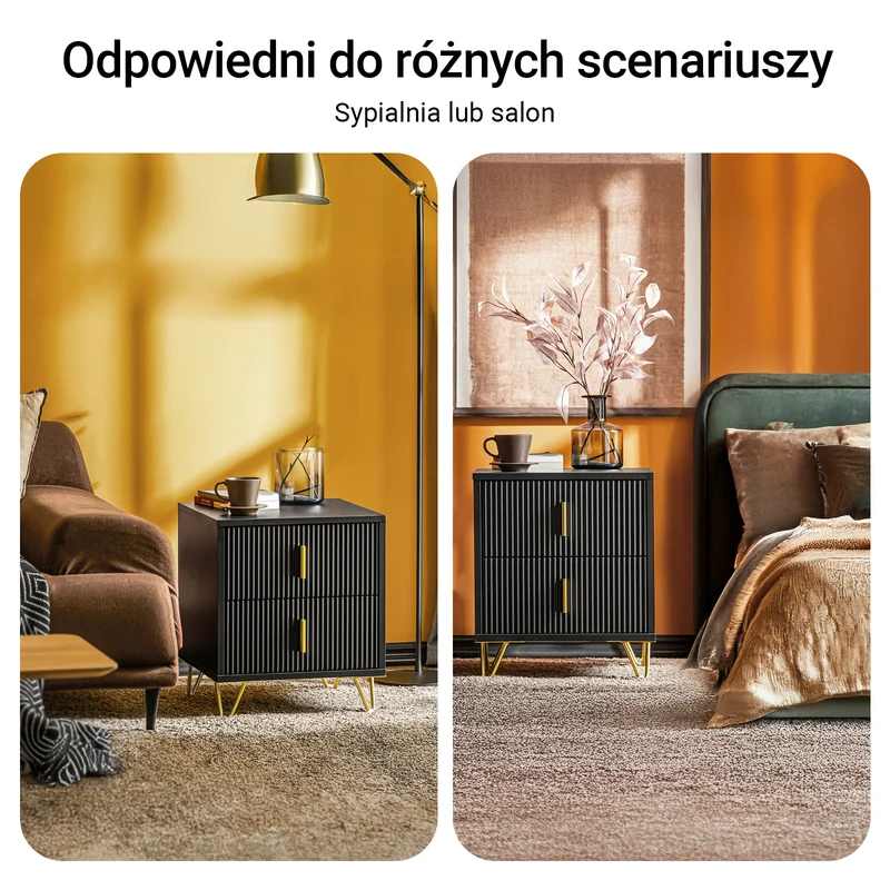 SoBuy FBT115-SCHx2 zestawie 2 Szafka Nocna Stolik Nocny szuflady Szafka pod biurko Komoda Kanapy pomocniczy Czarny, 2szt