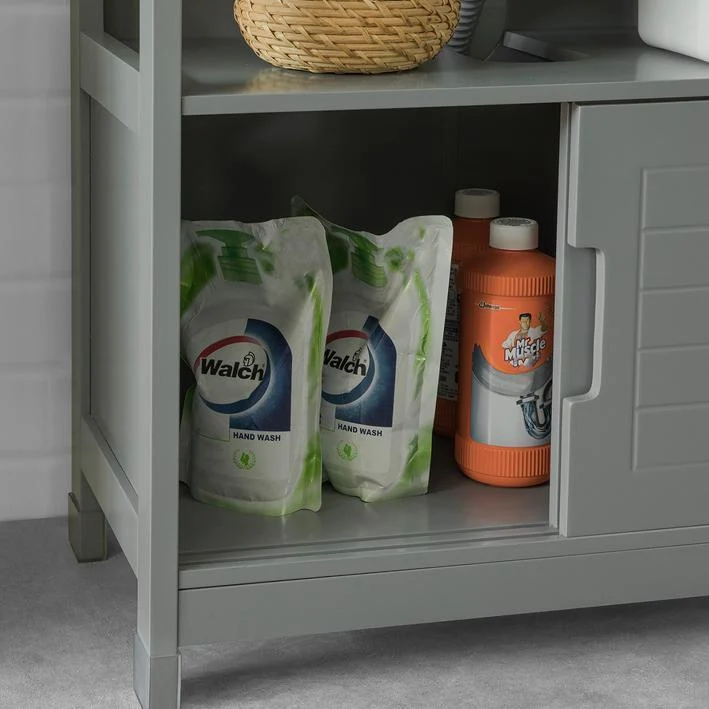 SoBuy Allaskaappi 2 Ovea puukuitulevyä Harmaa FRG128-SG