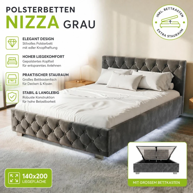Polsterbett Nizza
