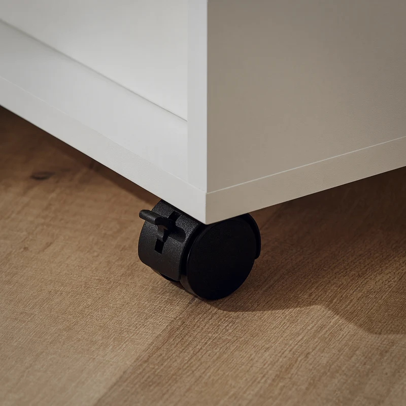 SoBuy Kaappi Pyörillä lastulevyä Valkoinen FBT34-W