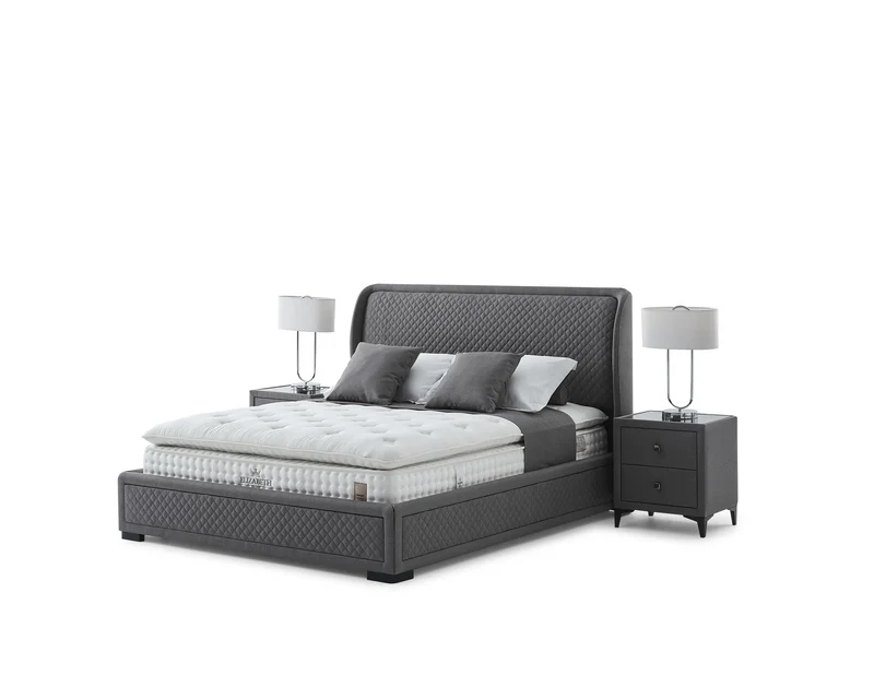 Elizabeth Laura Boxspringbett Set inkl. Matratze – 1600 Federn, 3D Balance Pocket & Antibakterieller Viskosestoff für Luxuriösen Schlafkomfort