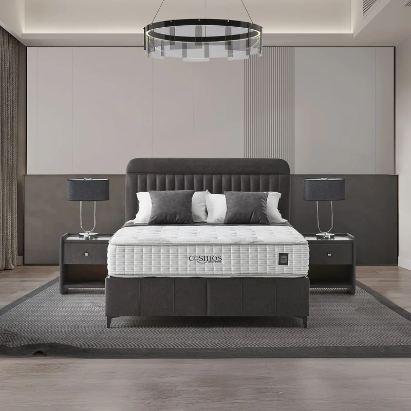 Cosmos Malta Boxspringbett Set inkl. Matratze – 5-Zonen-Pocket-Federkern & Atmungsaktiver Bezug für Optimalen Schlafkomfort
