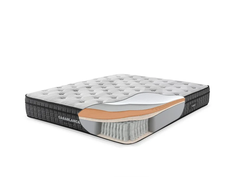 Casablanca Punto Boxspringbett Set: 5-Zonen-Federkern, Doppelkern-Technologie & Atmungsaktives Gewebe für Gesunden Schlaf – Elegantes Design und Optimaler Komfort