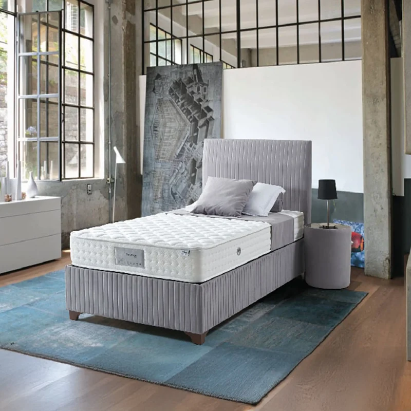 Bronze Rapid Boxspringbett Set: Ultra-Harte Matratze mit 100% Schafwolle, 4-Jahreszeiten-Komfort, Bonell-Federsystem & Luftkapseln – Für erholsamen und hygienischen Schlaf