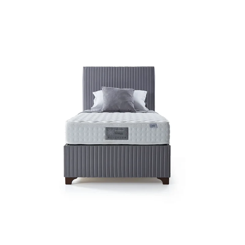 Bronze Rapid Boxspringbett Set: Ultra-Harte Matratze mit 100% Schafwolle, 4-Jahreszeiten-Komfort, Bonell-Federsystem & Luftkapseln – Für erholsamen und hygienischen Schlaf