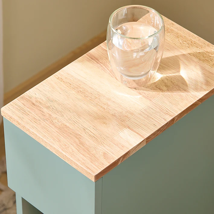 SoBuy | Nachttisch schmal |Beistelltisch mit Schublade | Grün | 20x61x35cm | FBT111-GR