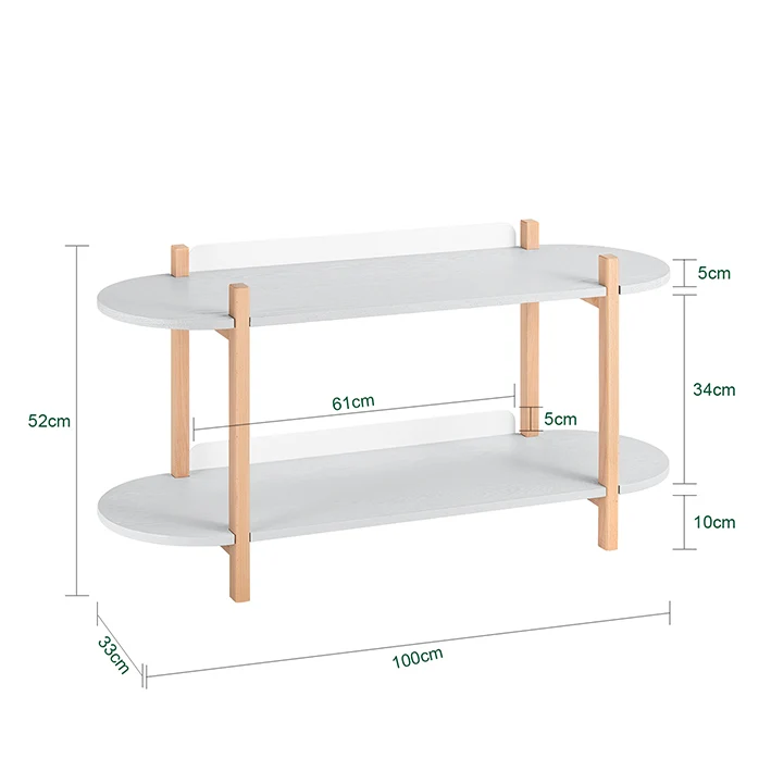 SoBuy | Multifunktionales Regal | Bücherregal | Standregal mit 2 Ablagen | Standregal | Grau/Natur | HSTR01-HG