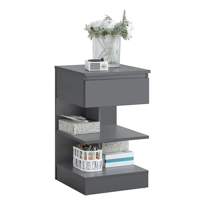 SoBuy | Nachttisch | Nachtschrank | Beistelltisch | Kommode Grau | FBT49-HG