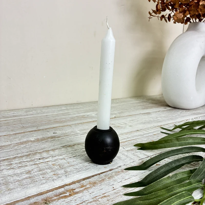 Kerzenhalter Dobra Kugel Sphere 6cm Form Metall Schwarz Kerzenständer Deko