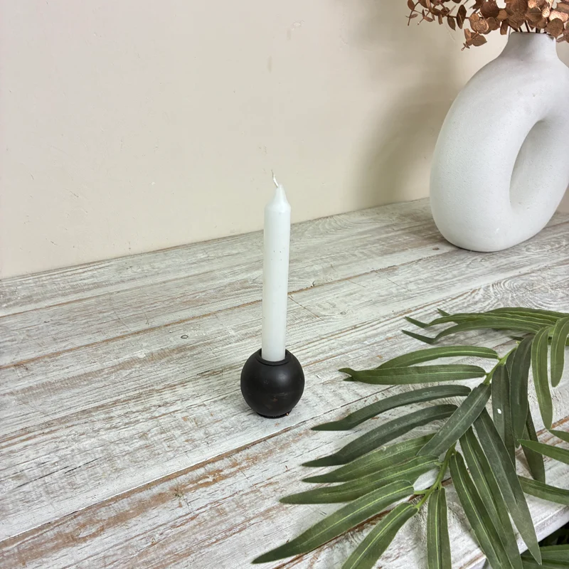 Kerzenhalter Dobra Kugel Sphere 6cm Form Metall Schwarz Kerzenständer Deko