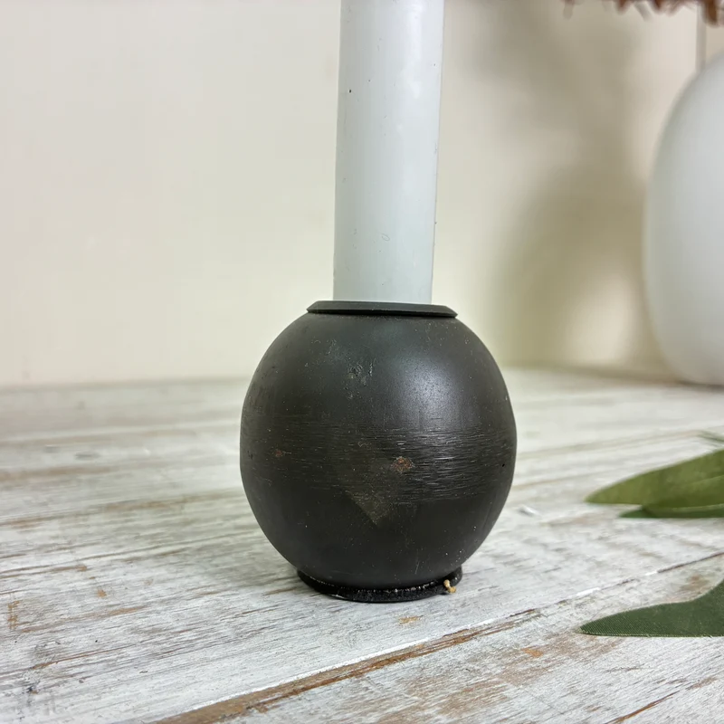 Kerzenhalter Dobra Kugel Sphere 6cm Form Metall Schwarz Kerzenständer Deko