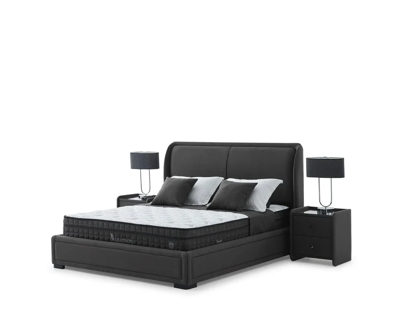 Albatros Palmera Set: Modernes Boxspringbett inkl. Matratze, Taschenfederkern & gepolstertem Kopfteil – Luxus-Design & höchster Schlafkomfort für Ihre Wohlfühloase