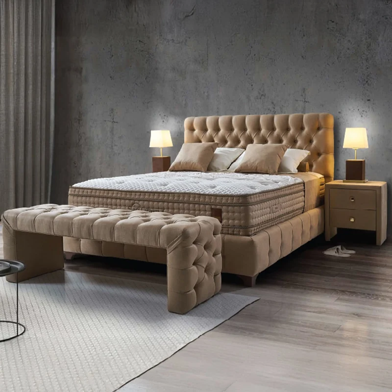 Planor Tommy Boxspringbett Set – 38 cm Dicke Matratze, Extra Weiche Polsterung & Bonell-Federkern für Luxuriösen Schlafkomfort