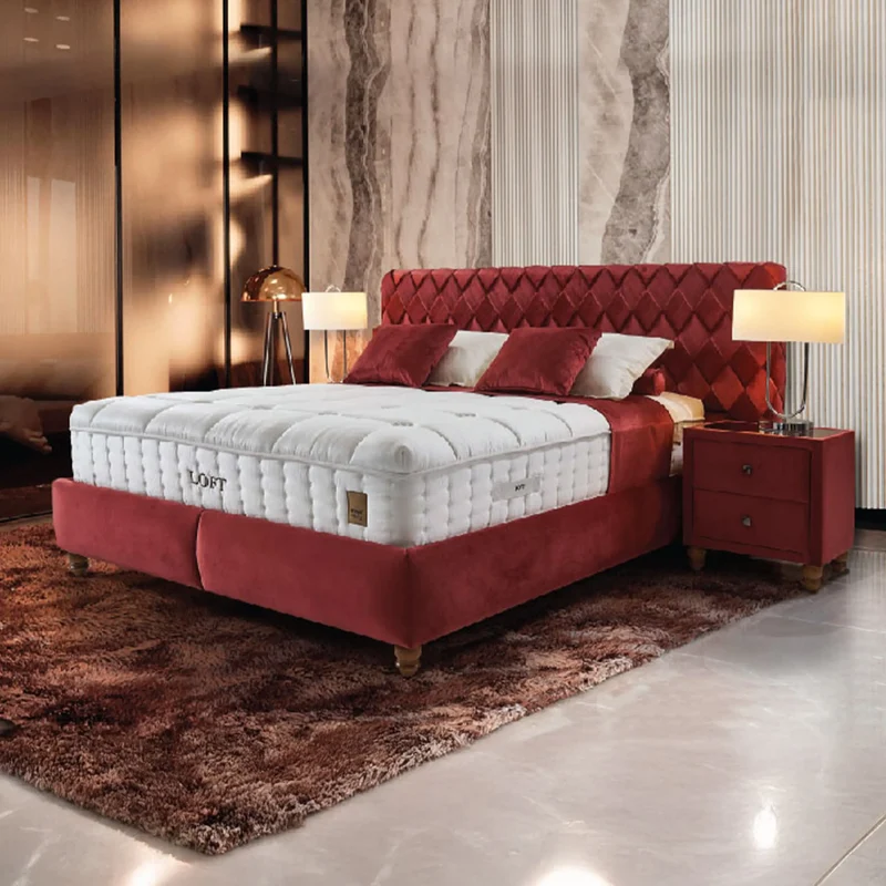 Loft Aston Boxspringbett Set inkl. Matratze – 1600 Pocket Federn, Doppellagige Federung & Dual Core für Ungestörten Schlafkomfort