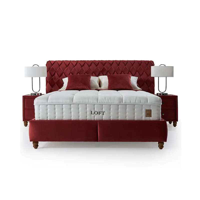 Loft Aston Boxspringbett Set inkl. Matratze – 1600 Pocket Federn, Doppellagige Federung & Dual Core für Ungestörten Schlafkomfort