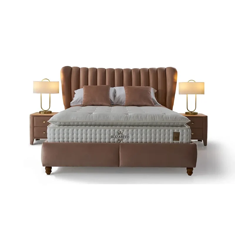 Elizabeth Peri Boxspringbett Set inkl. Matratze – 1600 Federn, Extra Dickes 3D Balance Pocket Federkern-Pad & Antibakterieller Viskosestoff für Ergonomischen Komfort und Hygienisches Schlafklima