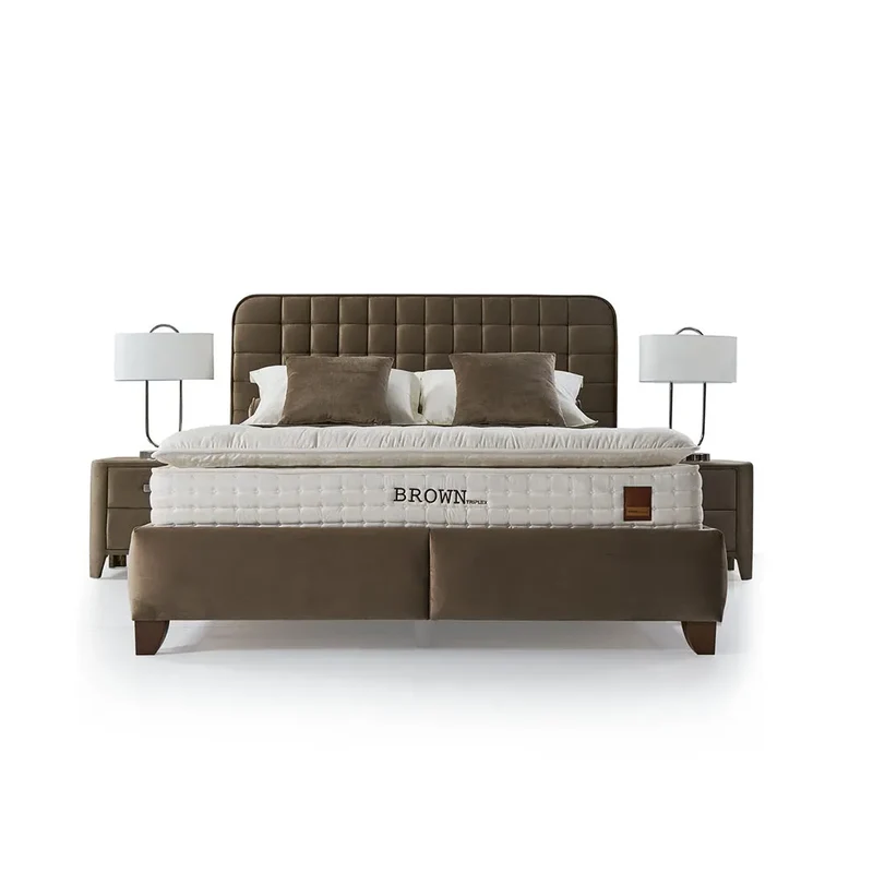 Brown Letto Boxspringbett Set: 5-Zonen-Federkern, Mikro-Federkern & Triplex-Technologie für Optimale Wirbelsäulenunterstützung – Kühlend, Erholsam & Komfortabel