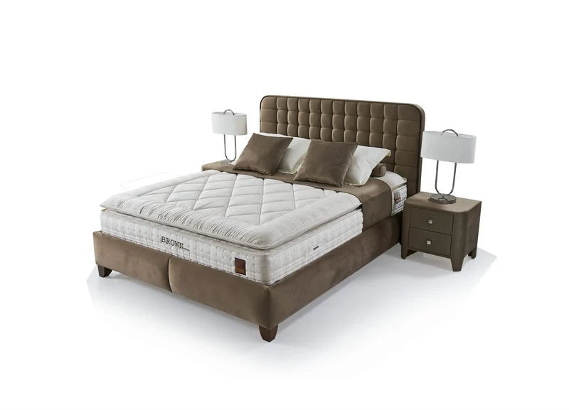 Brown Letto Boxspringbett Set: 5-Zonen-Federkern, Mikro-Federkern & Triplex-Technologie für Optimale Wirbelsäulenunterstützung – Kühlend, Erholsam & Komfortabel