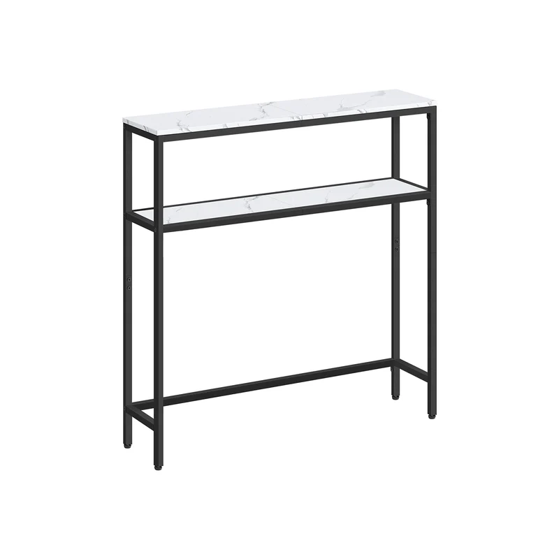 schmaler Sofatisch mit 2 Ablagen