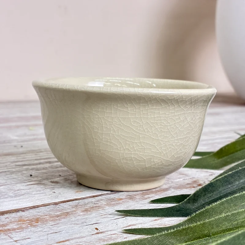 Ami Design Deko Schale Creme Keramik Craquelé Deko