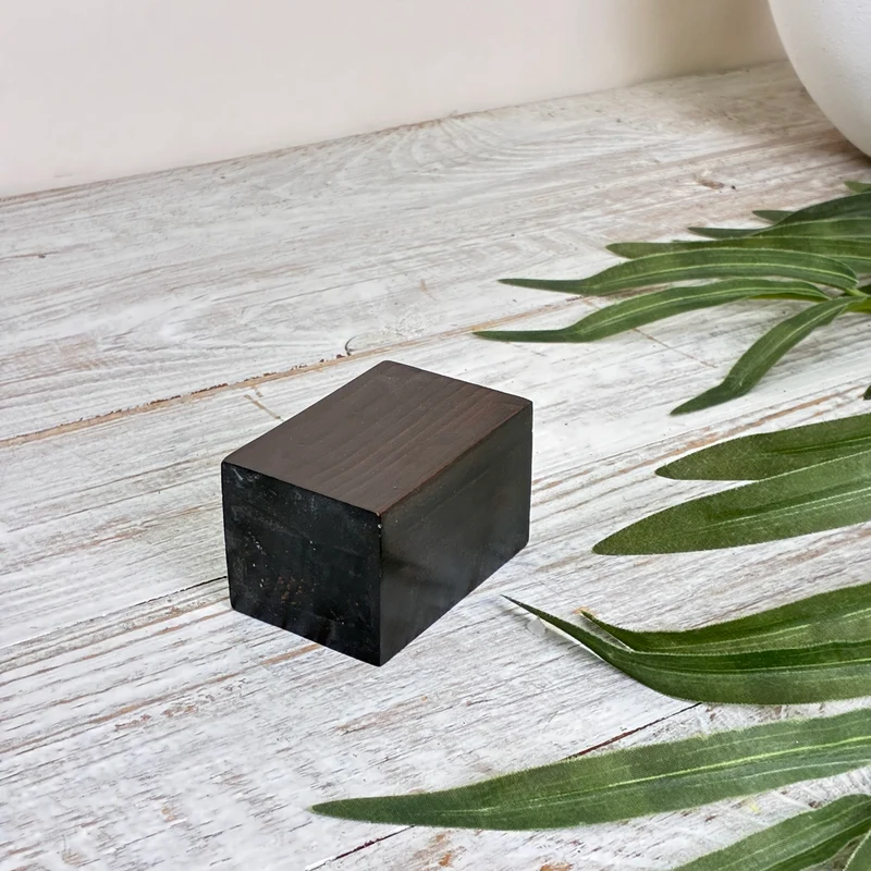 Kerzenständer Dunkelbraun Holz Block Quader Kerzenhalter Stabkerze Deko